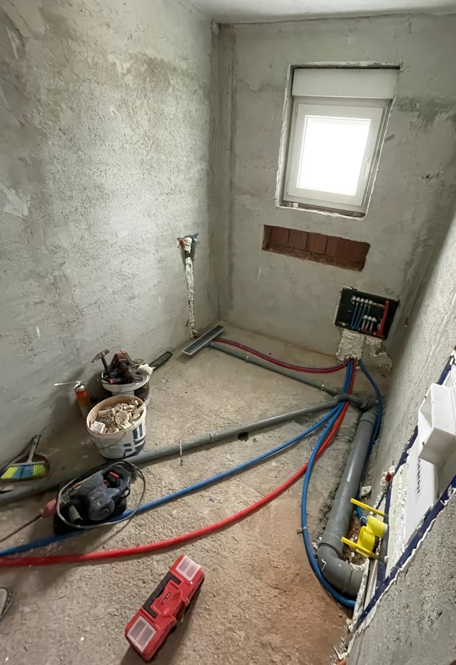 Sanitärinstallation im Rohbau
